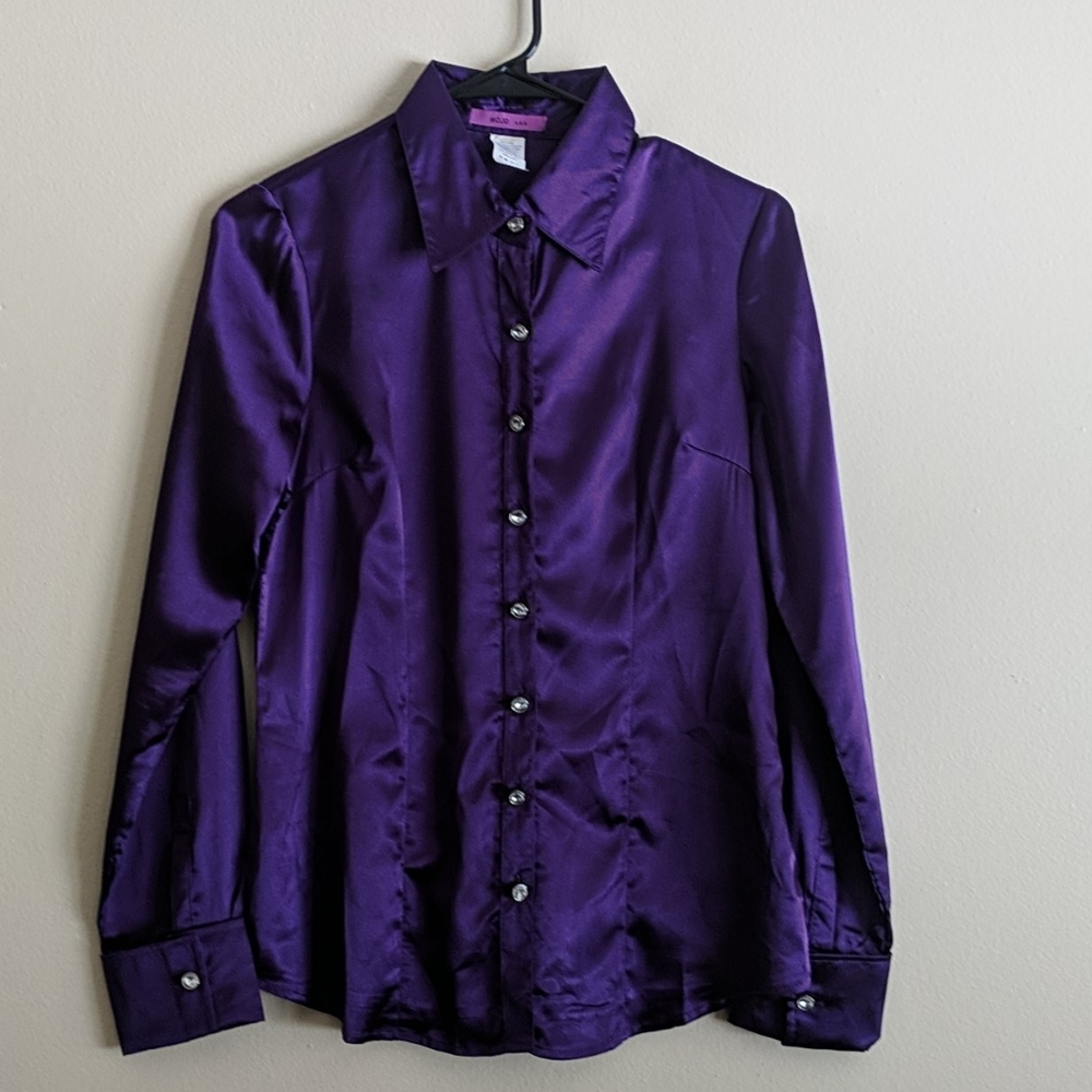 Satin button up